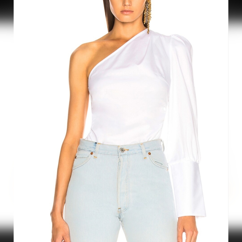 Maggie Marilyn A Little After Ten White One Shoulder Top, Sz 4